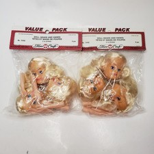 Lot Of 2 Vtg Fibre Craft Doll Heads And Hands Doll Making Crafts 75082-99 NEW