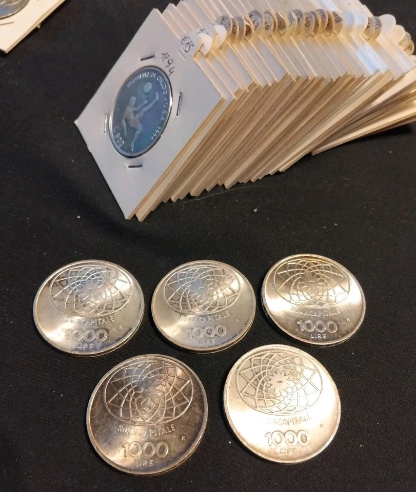 🔥LOTTO 5 MONETE 1000 LIRE CONCORDIA🔥IN ARGENTO🔥 - Immagine 2 di 4