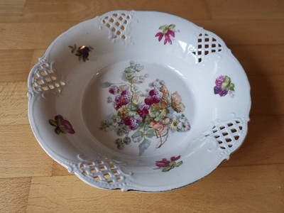 Durchbruchschale - Obstschale - Schumann Dresden - Fruchtdekor - 1930-40er Jahre