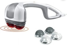 Carex Heated Dual Head Percussion Massager w/ Attachments Ergonomic Handle