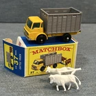 1966 Lesney Matchbox  1-75 Series No 37C Dodge Cattle Truck Yellow Minty