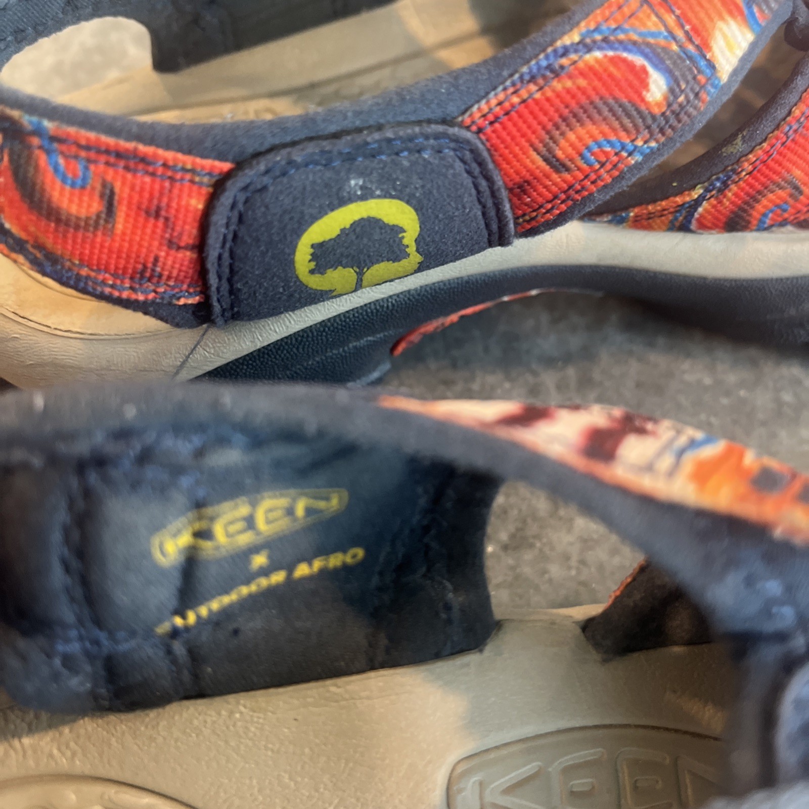 SANDALI KEEN UOMO NEWPORT RETRO GROOVY ARANCIONE NAVY taglia 9