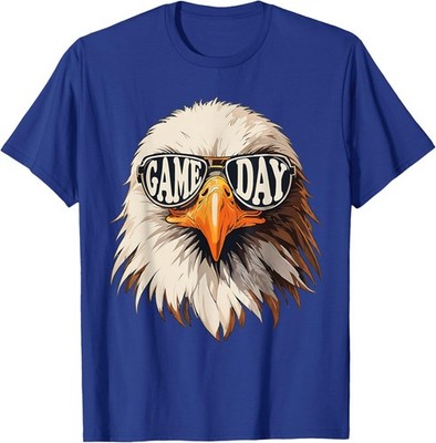 Bald Face Eagle with Sunglass Funny Game Day Unisex T-Shirt