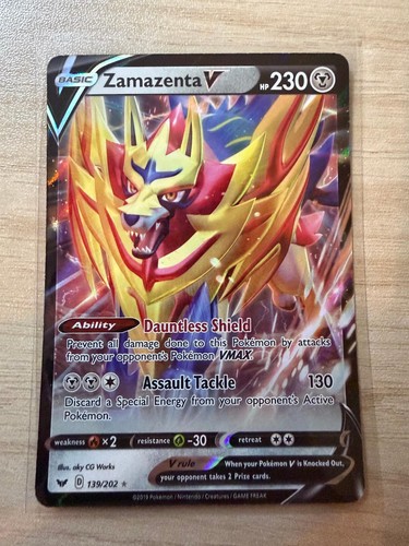 Zamazenta V 139/202 Holo V Rare Sword & Shield Pokemon Near Mint