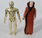 X-392 VINTAGE 1980'S KENNER STAR WARS OBI-WAN KENOBI & C3PO FIGURES