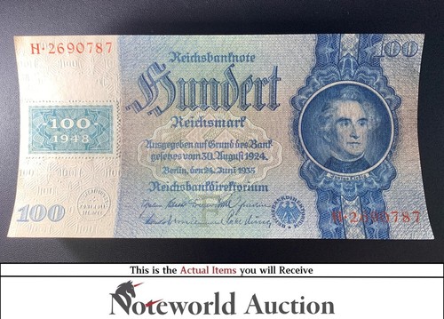 GERMANY SOVIET OCCUPATION ZONE Deutsche Mark 1948 P 7a With Stamp UNC NR