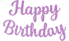 Glitter Happy Birthday Banner Sign Birthday Garland Wall Door Banners Flag for W