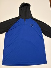 Under Armour Heatgear Threadborne Mens XL Hooded Lightweight Shirt Blue Black