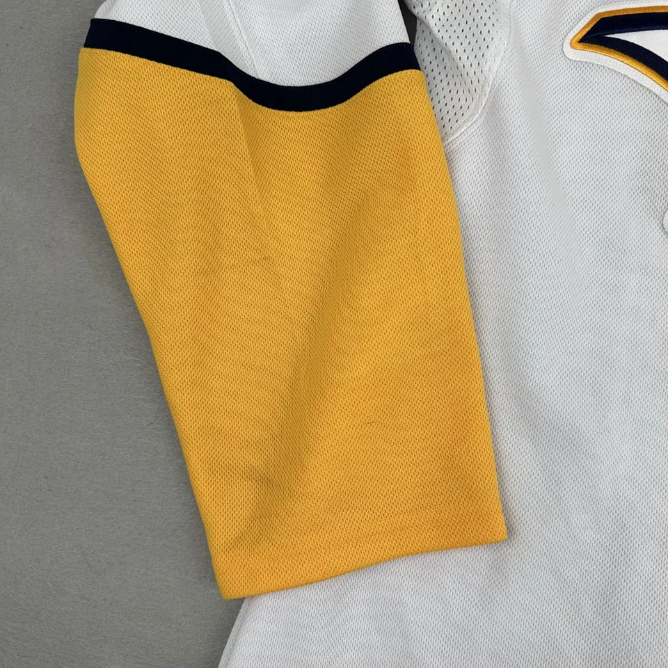 Camiseta Nashville Predators Hombre 44 Amarillo Blanco Adidas NHL Pullover Cuello Redondo M Foto 4 de 4