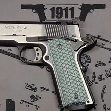 1911 Grips Full Size Ambi Cut Safety Dragon Scale Cameleon Coastline Color