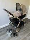 Babystyle Oyster 3 Pram frame and carrycot and raincover grey Mercury