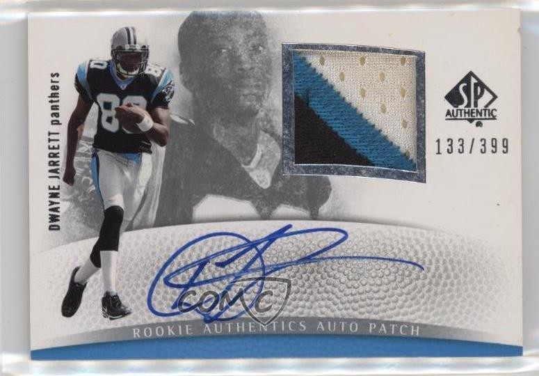 2007 SP Authentic Authentics /399 Dwayne Jarrett RPA Rookie Patch Auto RC 19bs