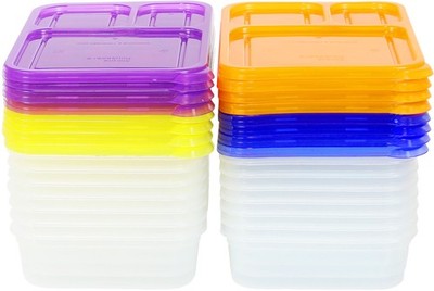 16 Pack - SimpleHouseware 3-Compartment Heavy Duty Bento Lunch Meal Prep Cont...