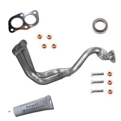 Hosenrohr mit Fex für VW Golf 2 3 Jetta Vento 1.3-1.6 Auspuff +Montagezubehör
