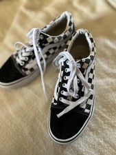 Vans Unisex Black Checkered Shoes Sneakers Size Men's 6 Women's 7.5 USA NWOT
