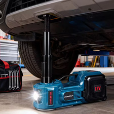 Cric Électrique Hydraulique 5 Tonnes 12V + Gonfleur LED Kit Dépannage Auto