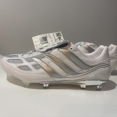 Adidas Predator Precision FG Mens Size 8.5 Soccer Cleats White Metallic Silver