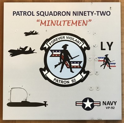 VP-92 MINUTEMEN  P-3 ORION PATRON PATROL SQUADRON NINETY-TWO ALUMINUM SIGN NEW