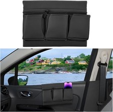 Car Window Armrest Storage Box, Leather Vehicle Side Door Organizer with Multipl