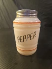 Vintage Hazel Atlas Beehive Pepper Shaker Red Stripe All Original