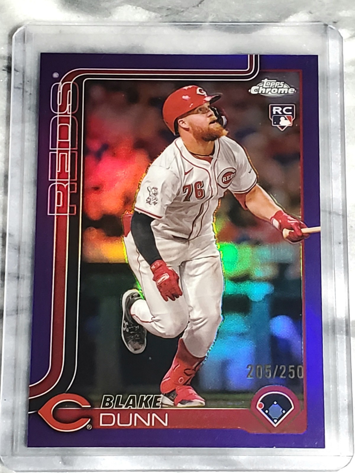 Blake Dunn (RC) 2025 Topps Chrome Purple Refractor 205/250 #161 Cincinnati Reds