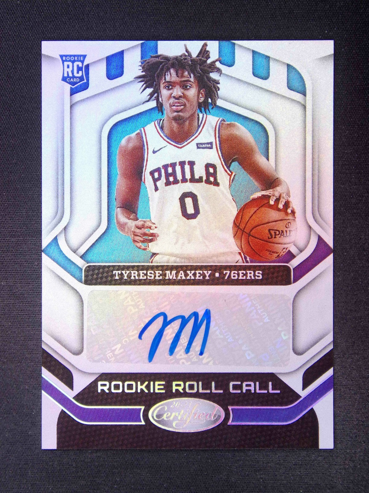 2020-21 Panini Certified Tyrese Maxey RC Rookie Roll Call Auto