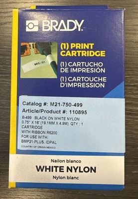 Brady M21-750-499 Adhesive Multi-Purpose Nylon Labels w/ Ribbon Lot Of 3