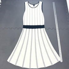 Ann Taylor Petite White & Black Knit Sleeveless Midi Dress MP
