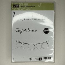 Stampin' Up Happy Congratulations Discontinued Rubber Stamp Set 133047 New