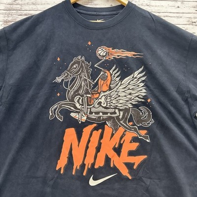 Nike Max90 Headless Horseman Baller T-Shirt Men's 2XL Black Skeleton Loose Fit