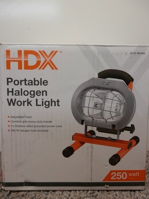 HDX 250 Watt Portable Halogen Work Light No Grill Open Box New