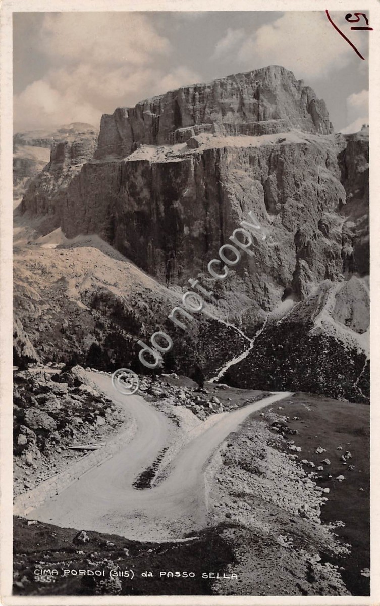 Cartolina Cima Pordoi da Passo Sella Foto Ghedina