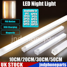 LED PIR Motion Sensor Strip Light Rechargeable Magnetic Cabinet Closet Lamp