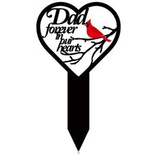 Father's Day Dad Memorial Grave Markers for Cemetery Cardinals Heart Memorial...