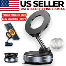 Vacuum Magnetic Phone Holder for Car – Zinc Alloy Suction Car Mount, Adjustable