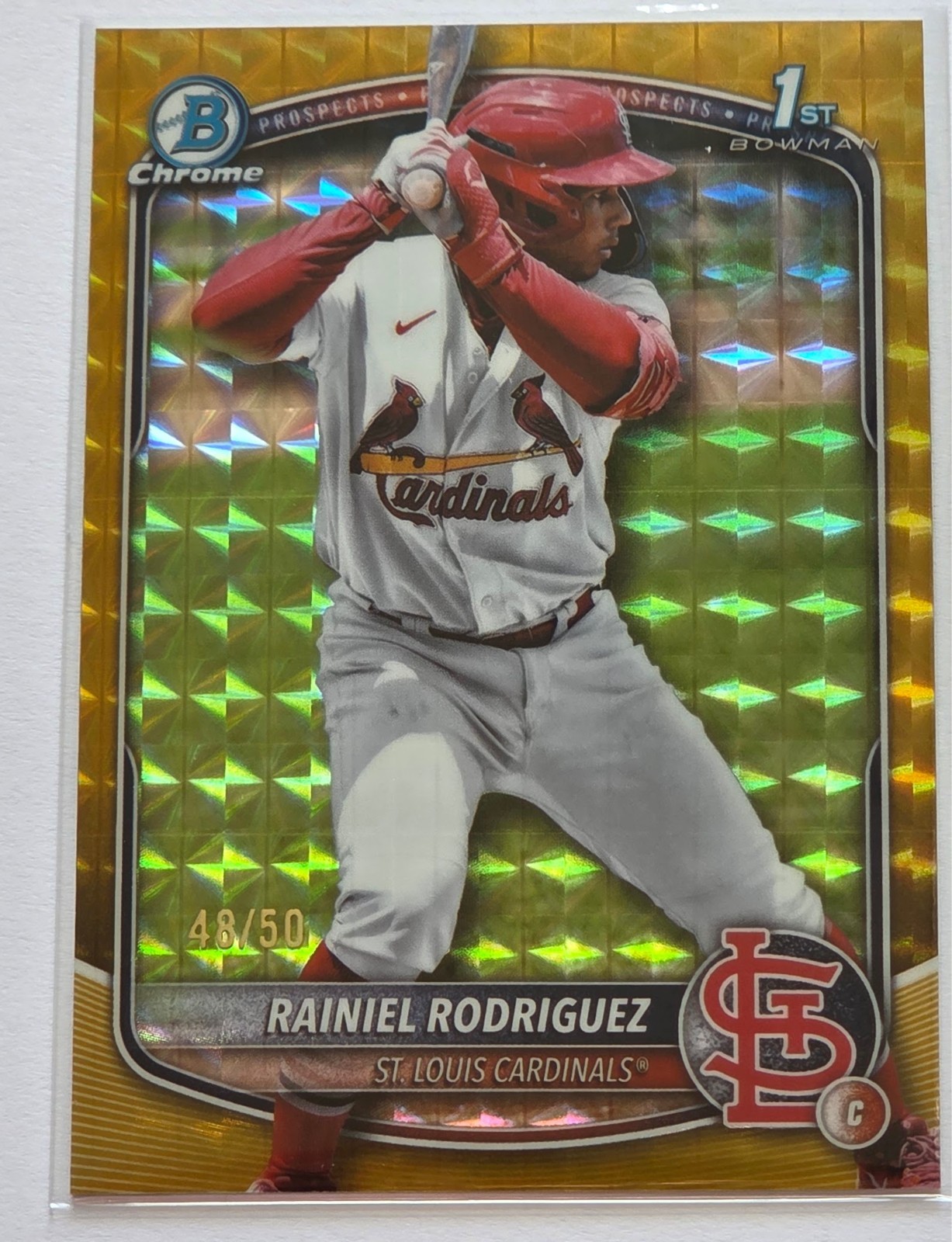 RAINIEL RODRIGUEZ 2025 Bowman Chrome Gold Geometric 1st Bowman #48/50 #BCP-200