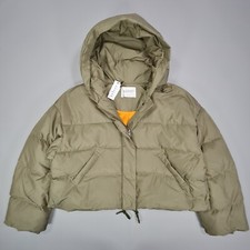 Velvet By Graham Spencer Womens Jacket Khaki Green Large Short Puffer Hooded