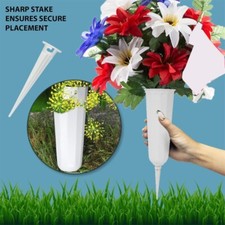 Plastic Grave Vases with Spikes and Foam Inserts for Memorial Flowers Pack of 6