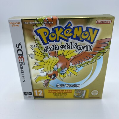 Pokemon Gold Version (Box und Code) - Nintendo 3DS NEU - mit Schutzhülle - Neu