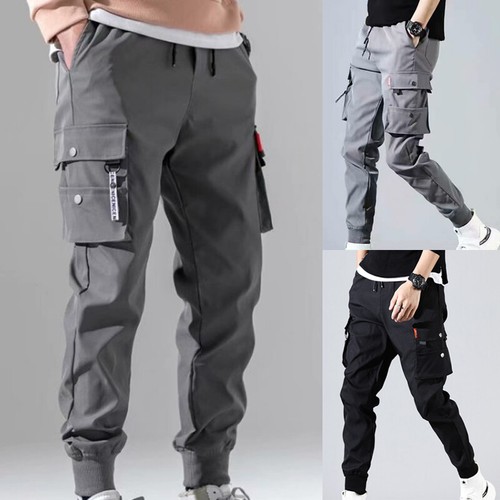 Men Multi Pockets Pants Harem Hip Hop 