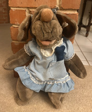 Vtg 1981 Ganzbros 17" Wrinkles The Dog Hand Puppet Plush Dress Ear Bows With Tag
