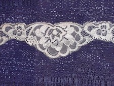 VINTAGE white 2" lace pretty scalloped floral 15 YARD LOT 