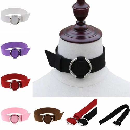 Fashion Personality Metal Ring Wide Collar Velvet Choker Necklace Anniversary