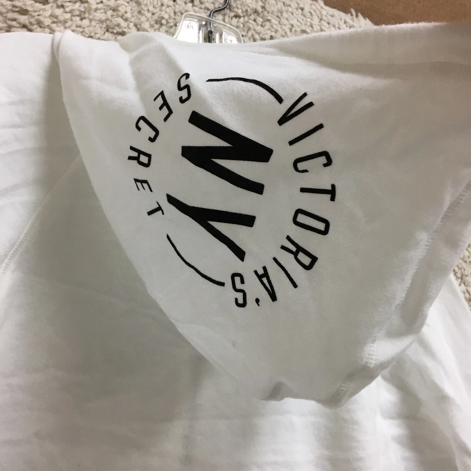 UNDERCOVER Victorias Secret Felpa con Cappuccio Media Bianca Full Zip Felpa con Cappuccio Cropped Donna M