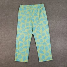 Vtg Lilly Pulitzer Pants Womens Size 30x23 Green Blue Seashell Print Flat Front