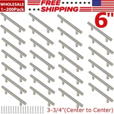 6'' Kitchen Cabinet Door Pulls Stainless Steel Cupboard Drawer T Bar Handles Lot