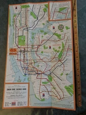 Original 1957 NYC 11.5x18 Brooklyn New York City Subway IRT IND Transit Map
