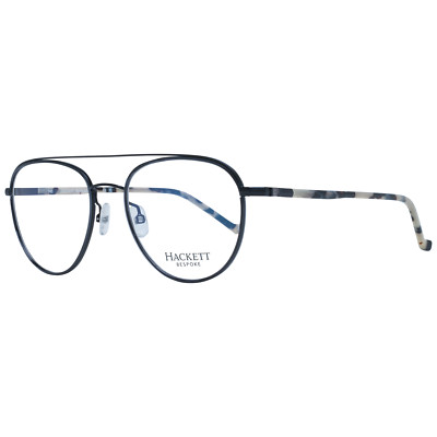 Hackett Bespoke Glasses Frames Men's Black Full-Rim Aviator Blue Light Blocking