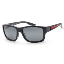 Prada PS 01WS Dark Grey Hydrophobic Rectangular Men's Sunglasses