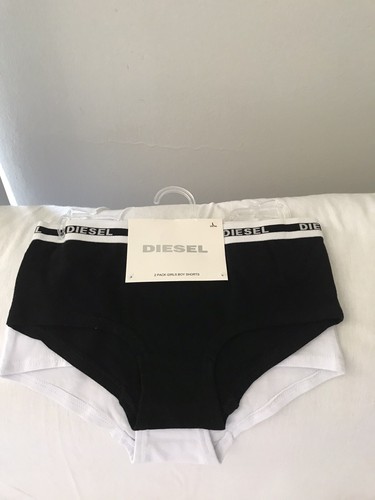 NWT DIESEL COTTON SPANDEX 2 PACK GIRL'S BOY SHORTS UNDERWEAR SIZE L (12-14)